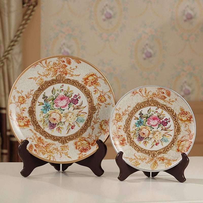 Onwon 4 Pieces Wooden Easel Mahogany Finish Display Stand Plate Holder Picture Frame Folding Display Stand (7 Inches) - Image 2